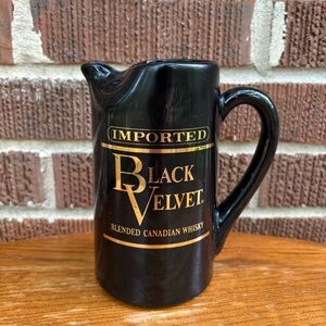Vintage 1974 Imported Black Velvet Canadian Whisky Decanter Pitcher 6"